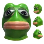 Masque grenouille verte drôle