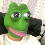 Masque grenouille verte drôle