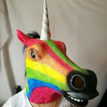 Masque tête de licorne latex