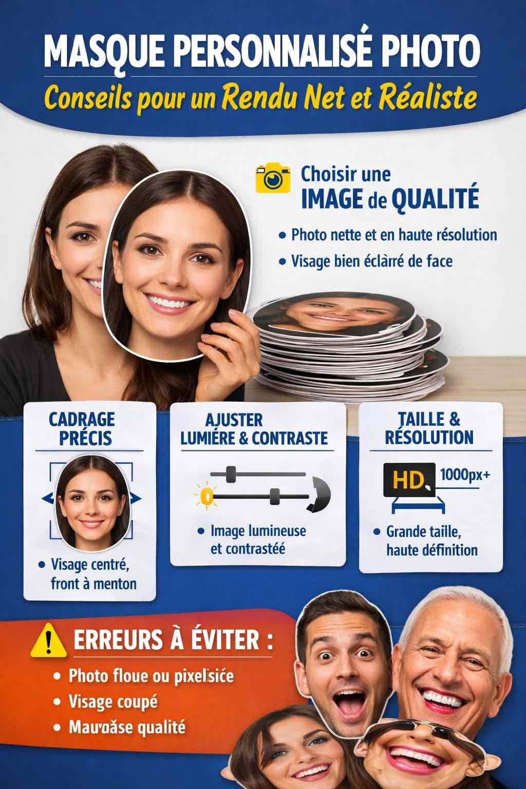 masque personnalisé photo conseils