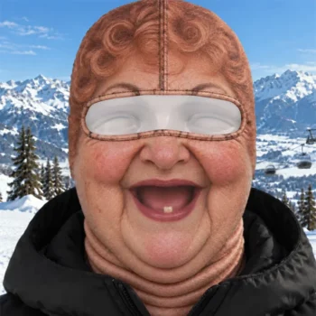 cagoule visage mamie rigolote