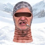 Cagoule vieux fumeur réaliste – Visage humoristique 3D