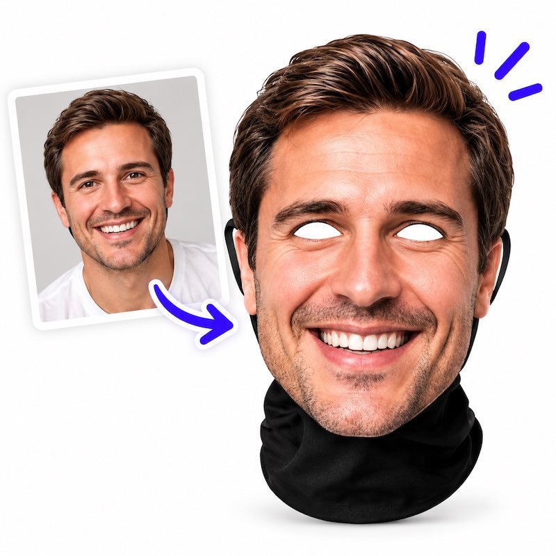Masque photo visage personnalisé 3D